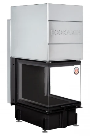 Топка Дельта 700 PB три стекла подовое горение принтинг черный шамот (Экокамин)