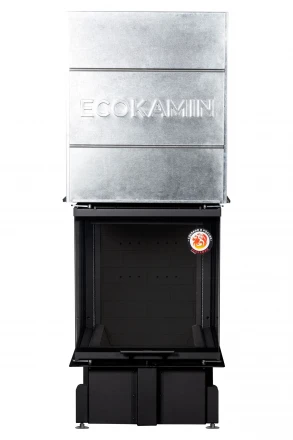 Топка Дельта 700 PB три стекла подовое горение принтинг черный шамот (Экокамин)