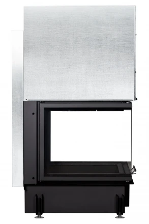 Топка Дельта 700 PB три стекла подовое горение принтинг черный шамот (Экокамин)