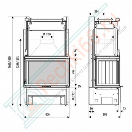 Каминная топка Supravision 255 A (Supra) 11 кВт