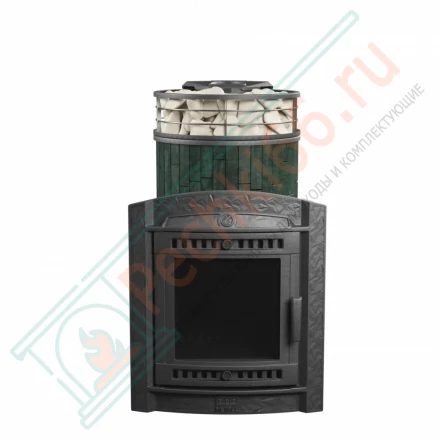 Банная печь Атмосфера L, верде гватемала ламель+сетка с тоннелем NEW (ProMetall)