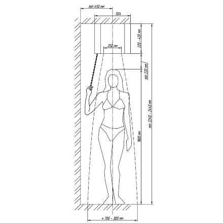 Обливное устройство КАСКАД 40/2026 в кожухе сетке, модерн белый (Изистим)