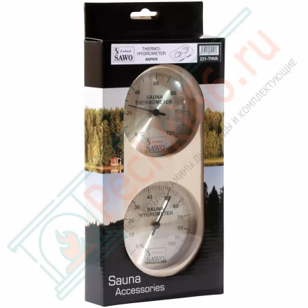 Термогигрометр вертикальный 221-THVA, осина (Sawo)
