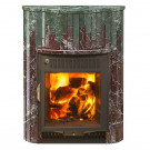 Портал для печи (Макси) серии 'Ламель' - Змеевик + Россо Леванте (Feringer)