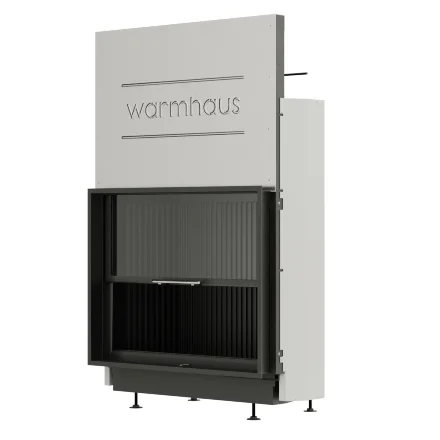 Каминная топка прямая FLAT 100/80h, 3D панели черные (Warmhaus) 12 кВт