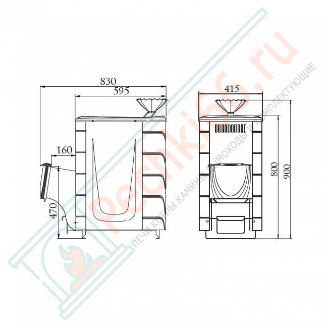 Печь для бани Гейзер 2014 Carbon ДН ЗК ТО антрацит (T.M.F) до 18 м3