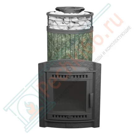 Банная печь Атмосфера XL, змеевик ламель+сетка с тоннелем NEW (ProMetall) 26м3