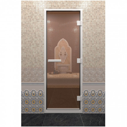 Стеклянная дверь DoorWood Хамам Бронза 2100х900 (по коробке)