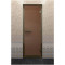 Дверь для хамама в бронзовом профиле, бронза матовая 210x80 (DoorWood)