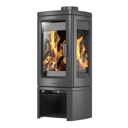 Печь-камин H12РМ, 3 стекла (Everest) до 240 м3