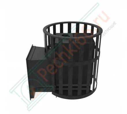 Печь для бани Викинг 15 Д-1, каминная дверца (Березка) до 16 м3