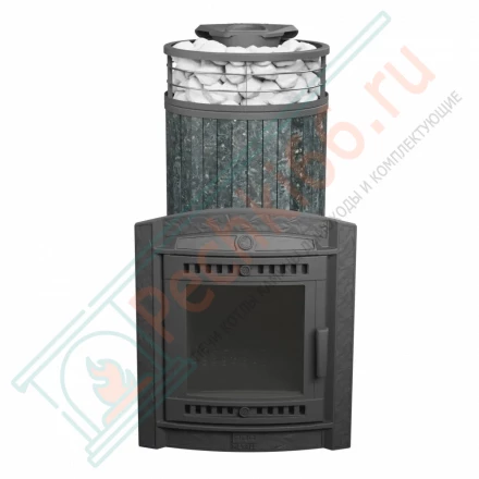 Банная печь Атмосфера XL, пироксенит ламель+сетка с тоннелем NEW (ProMetall) 26м3