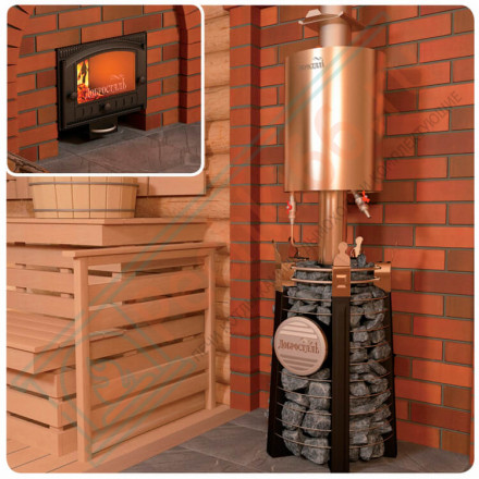 Банная печь Фредерика СТОУН стронг со стеклом (Добросталь)