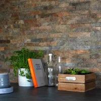 Плитка Кварцит мультиколор 600 x 150 x 15-20 мм (0.63 м2 / 7 шт)