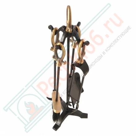 Набор каминный D15016АК (4 предмета, 64см, античная бронза/черный), на подставке