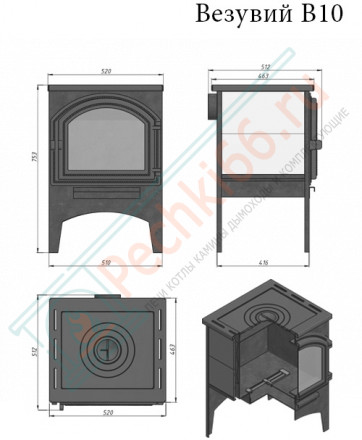 Отопительная печь В10 224 (Везувий)