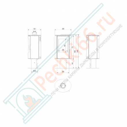 Печь-камин KOZA AB/S/N/DR/KAFEL, белый (Kratki)