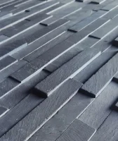 Плитка Сланец чёрный 600 x 150 x 15-20 мм (0.63 м2 / 7 шт)