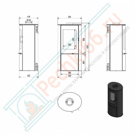 Печь-камин Koza/AB/S/DR (Kratki)