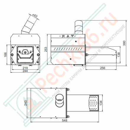 Пеллетная горелка Ray 25 с бункером 500 л (Zota)