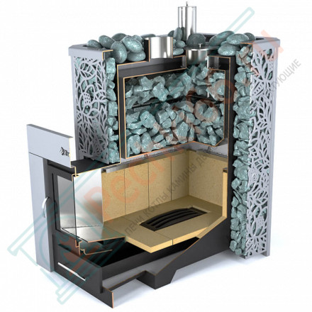 Печь для бани Ялта-25 березовый лист (ИзиСтим)