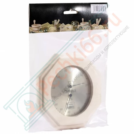 Термогигрометр восьмигранник 241-THA, осина (Sawo)