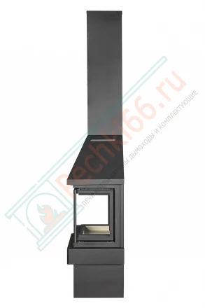 Печь-камин Прага 3 стекла NEW черный (ЭкоКамин) 14 кВт