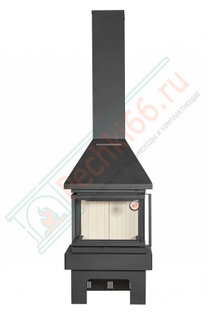Печь-камин Прага 3 стекла NEW черный (ЭкоКамин) 14 кВт