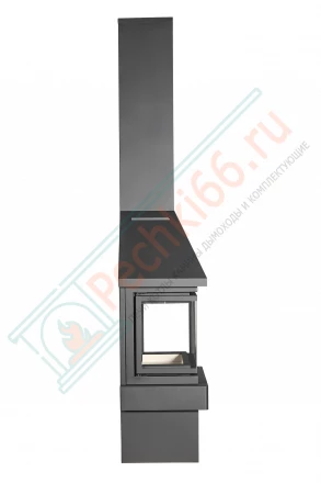 Печь-камин Прага 3 стекла NEW черный (ЭкоКамин) 14 кВт