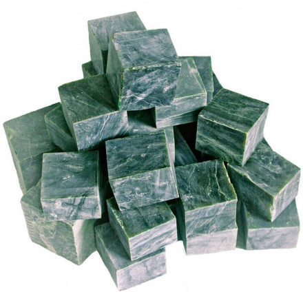Камень для бани Нефрит полированный кубиками, ведро 10 кг (Россия)