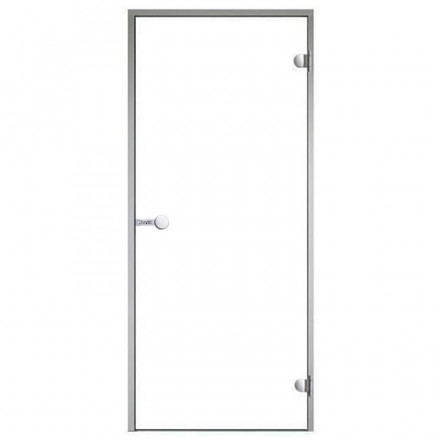 Дверь стеклянная для хамам, прозрачное, коробка алюминий 1900х700 (Harvia) DA71904