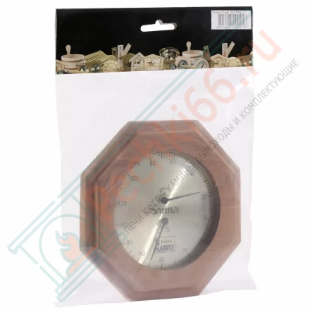 Термогигрометр восьмигранник 241-THD, кедр (Sawo)