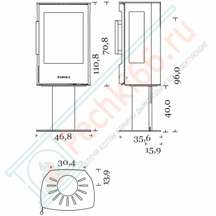 Печь камин Miro 1 на пьедестале (Wiking)