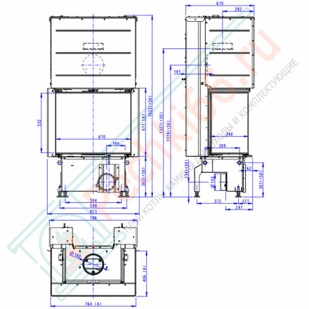 Каминная топка IMPRESSION C 2G L 67.61.34.21 (Romotop)