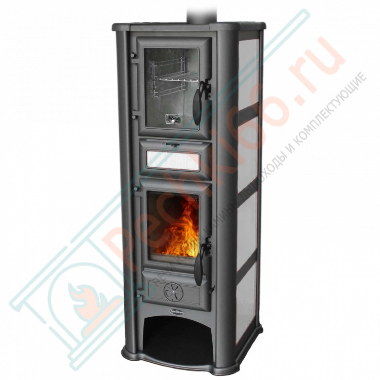 Печь-камин Lederata Plus белая (Tim Sistem) до 180 м3