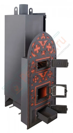 Печь для бани Готика 20 с подогревом предбанника (Тройка) до 24 м3