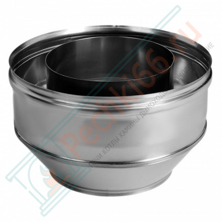 Конус на трубу с изол (НЕРЖ-321/0,5-НЕРЖ-439/0,5) d-130/210 (Дымок-Lux)