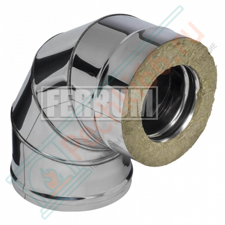 Сэндвич колено 90° (НЕРЖ-430/0,5-НЕРЖ-430/0,5) d-150/210 (Ferrum GS)