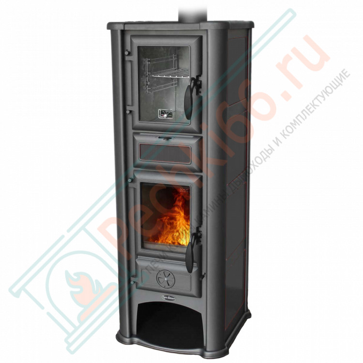 Печь-камин Lederata Plus черная (Tim Sistem) до 180 м3