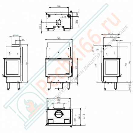 Каминная топка N-20U цвет - белый (Nordpies)