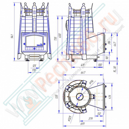 Банная печь Фредерика ПРОФИ с панорамным стеклом (Добросталь)