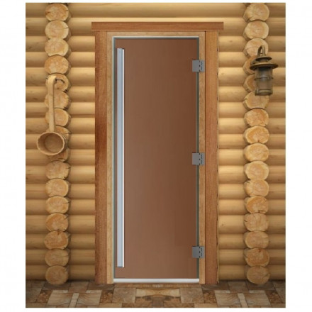 Дверь для бани и сауны Престиж бронза матовая, 180х70 см по коробке (DoorWood)