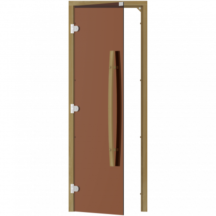 Дверь стеклянная для бани и сауны, бронза, коробка кедр 1900х700 (Sawo) 741-3SGD