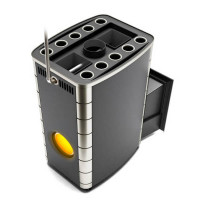 Печь для бани Гекла Inox БСЭ ЗК Иллюминатор антрацит НВ (T.M.F) до 50 м3