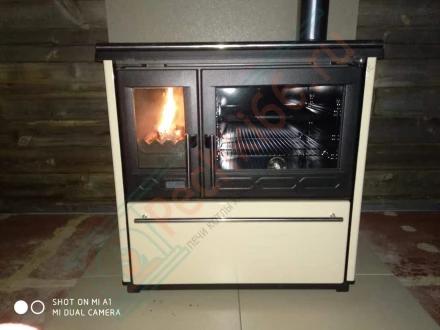 Отопительно-варочная плита Plamen 850 GLAS, крем (монтаж 12.2019)