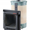 Дровяная банная печь Ферингер Малютка  "Окаменевшее дерево перенесённый рисунок + змеевик" до 18 м³