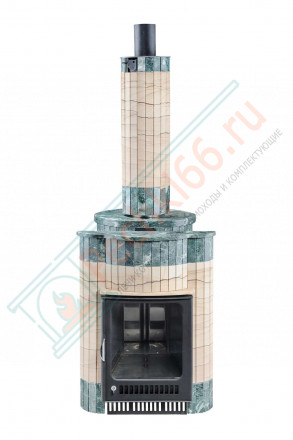 Дровяная банная печь Ферингер Малютка  "Окаменевшее дерево перенесённый рисунок + змеевик" до 18 м³