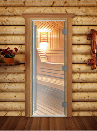 Дверь для бани и сауны Престиж прозрачная, 200х70 по коробке (DoorWood)