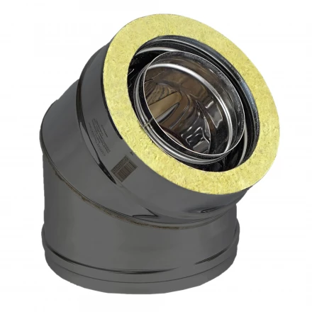 Отвод 45 ТермоВент MC Black (AISI430/0.8/0.5 мм) D=115/150/210 (ТиС)