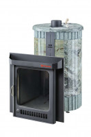 Дровяная банная печь Малютка ПФ "Жадеит перенесённый рисунок + жадеит бучардированный" (Ферингер)